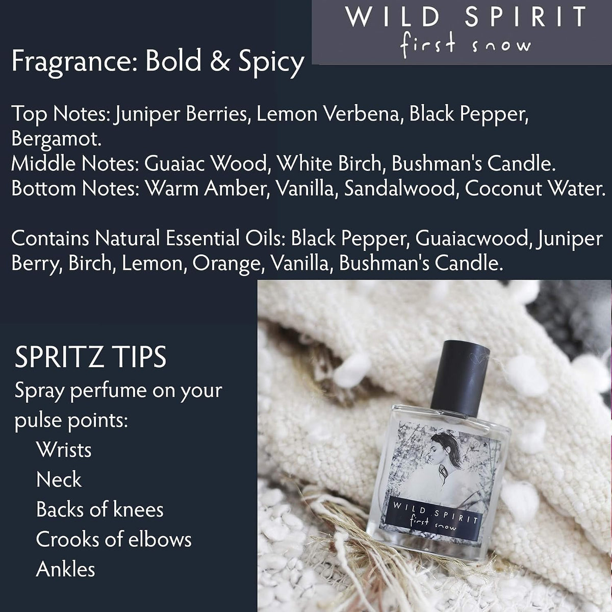 Wild Spirit First Snow Eau de Parfum Spray, 1 fl oz (30 mL), With Box