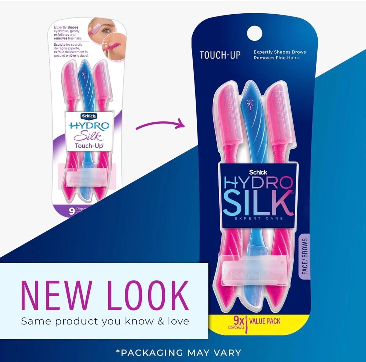 Schick Hydro Silk Touch-Up Facial & Eyebrow Razors, 9 Count