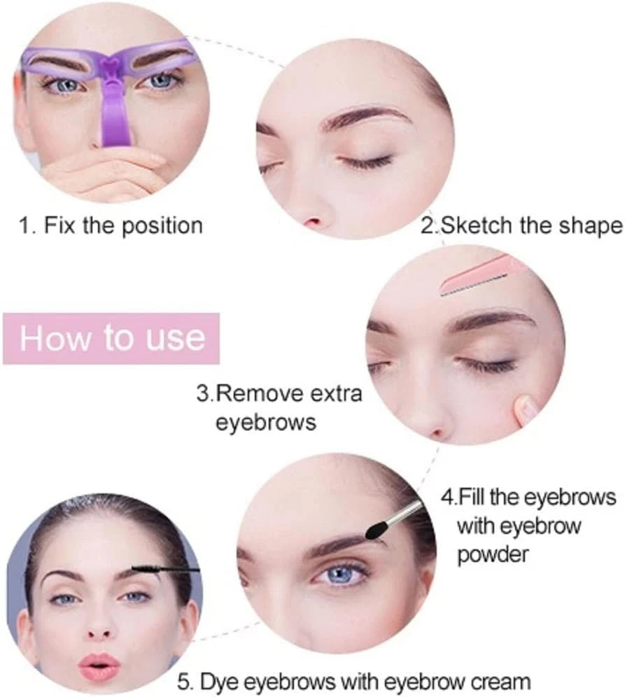 Reusable Eyebrow Shaping Stencils, 8 Styles