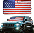 American Flag Car Windshield Sun Shade, 61 x 32