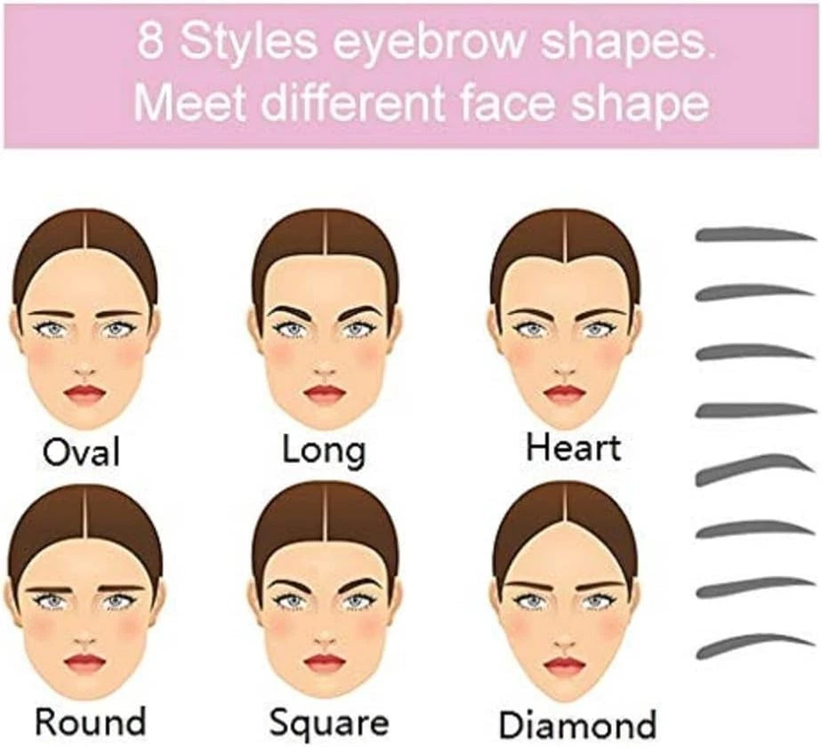 Reusable Eyebrow Shaping Stencils, 8 Styles
