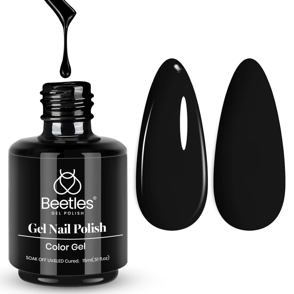 Beetles Audrey Black Soak-Off Gel Nail Polish, 15 ml