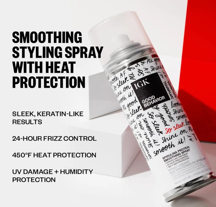 IGK Good Behavior Spirulina Protein Smoothing Spray, Travel Size, 2.4 oz