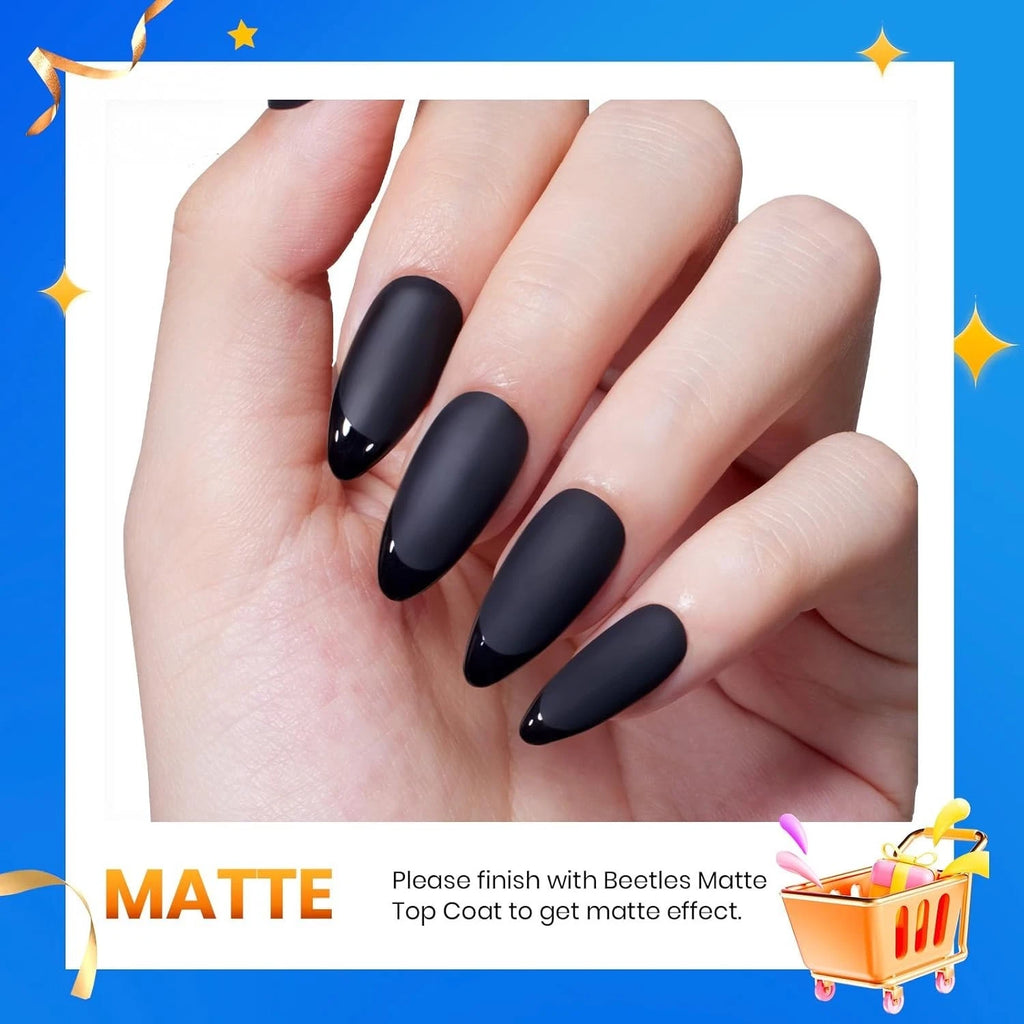 Beetles Audrey Black Soak-Off Gel Nail Polish, 15 ml