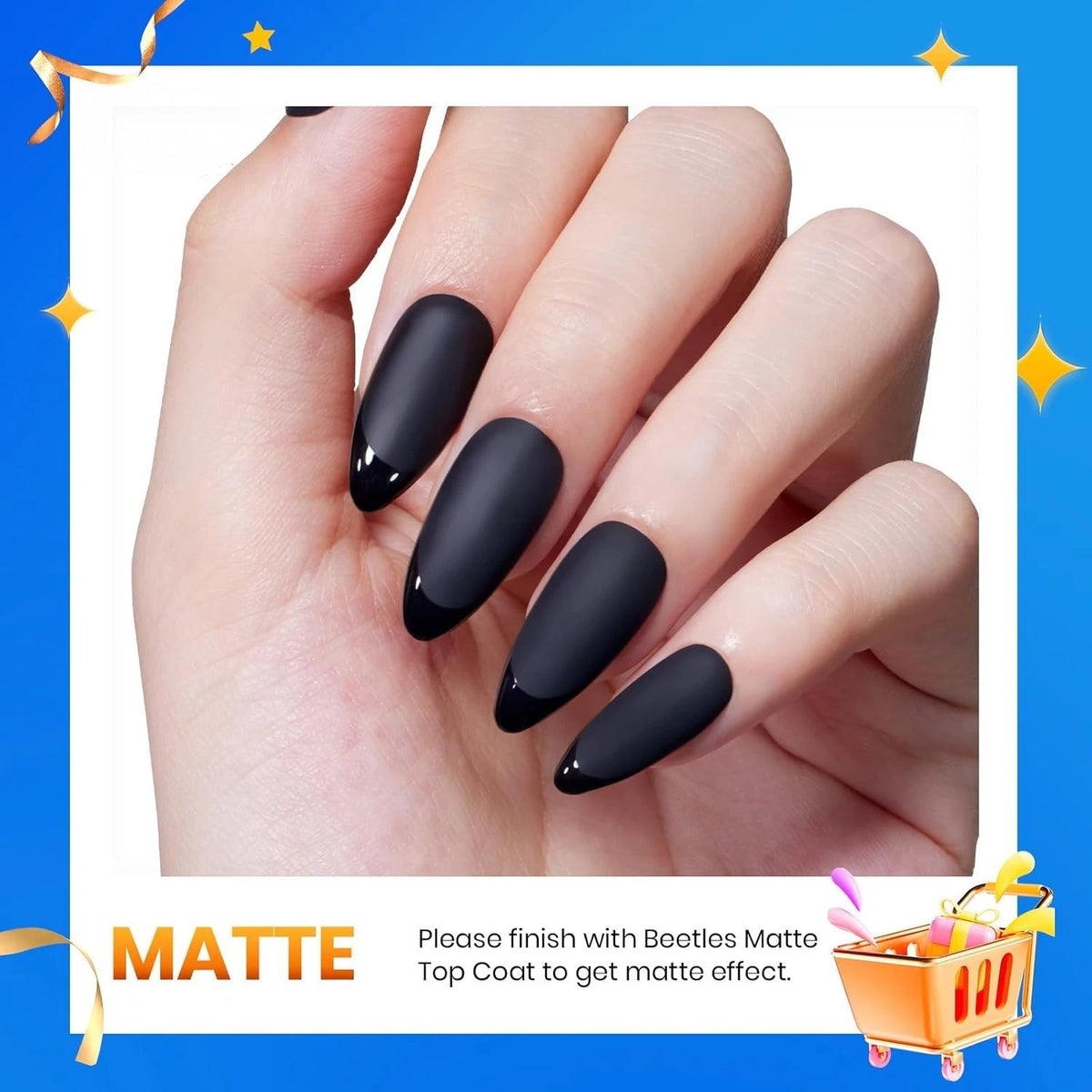 Beetles Audrey Black Soak-Off Gel Nail Polish, 15 ml